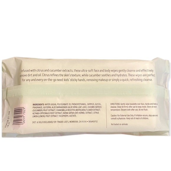 Trader Joe’s Micellar Cleansing / Makeup Remover Wipes + Face & Body Wipes - NEW - Picture 3 of 4
